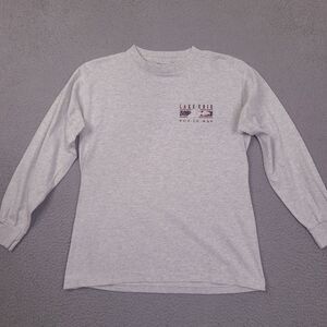 Vintage Lake Erie Put In Bay Ohio T-Shirt Mens Medium Gray Long Sleeve All Sport